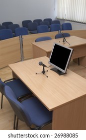 Interior View Of Court Room Office Conference Table