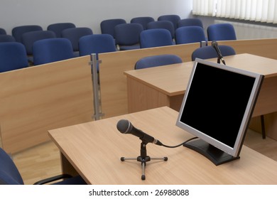 Interior View Of Court Room Office Conference Table