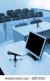 Interior View Of Court Room Office Conference Table