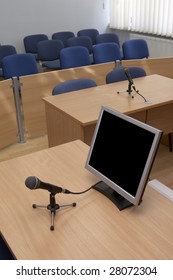 Interior View Of Court Room Office Conference Table