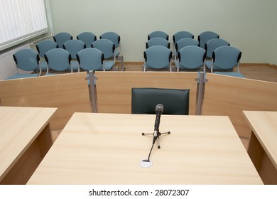 Interior View Of Court Room Office Conference Table