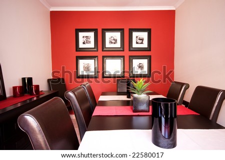 Interior view of cozy family dining room