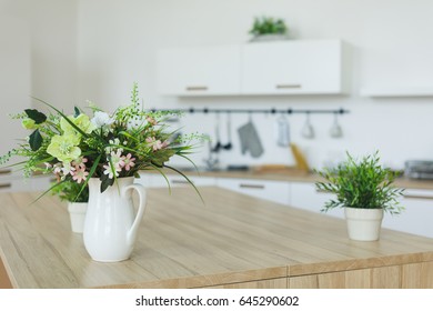 Interior View Of Elegant Contemporary Kitchen. No People.