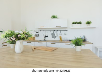 Interior View Of Elegant Contemporary Kitchen. No People.