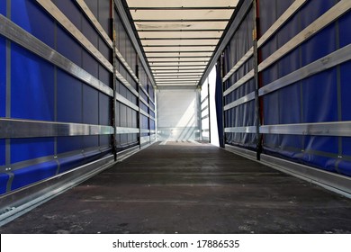 Interior View Of Empty Semi Truck Lorry