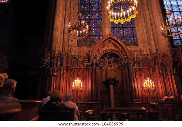 Interior View Famous Chartres Notre Dame Stock Photo Edit