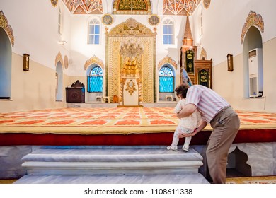 Interior View Of Ghazi Orhan Mosque,one Of Ottoman Emperor In Bursa,Turkey.20 May 2018
