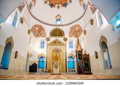 Interior View Of Ghazi Orhan Mosque,one Of Ottoman Emperor In Bursa,Turkey.20 May 2018
