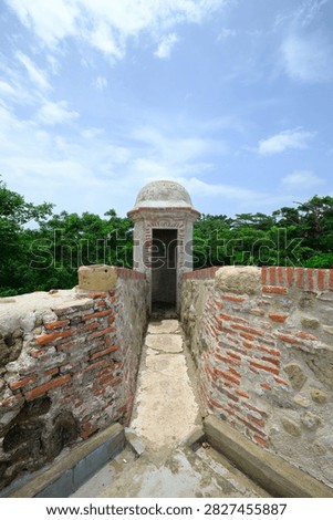 Interior view of historic stone sentry box (guerite) at Fort San Lorenzo