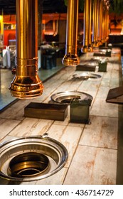 Interior View Of A Korean Bbq Restaurant
