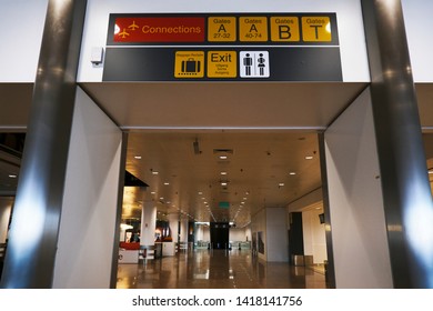 Interior View Of Leonardo Da Vinci International Airport In Rome, Italy On April 29, 2019