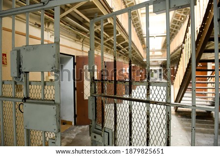 interior view of an old abandoned prison