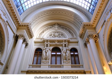 Interior View Of The Old Brussels Stock Exchange In Brussels, Belgium On Jan. 23, 2019