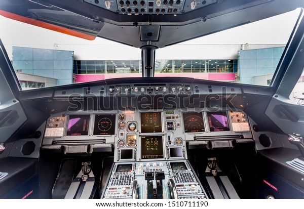 Interior View Pilot Cabine Modern Passenger Stock Photo Edit Now