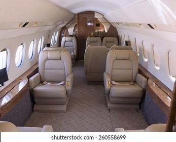 Interior View Of A Private Jet