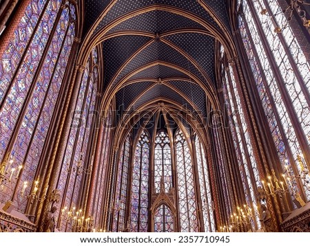 Interior View of Sainte-Chapelle, a Gothic Style Royal Chapel in the Centre of Paris.