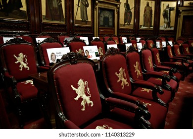 Interior View Of The Senate In Belgian Federal Parliament During An Open Day In Brussels, Belgium On July 21, 2018