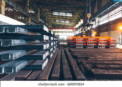 Interior View Of A Steel Factory,steel Industry In City Of China.