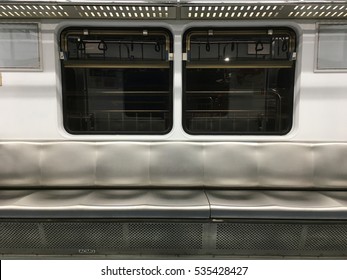 Interior View Of A Subway Car In Seoul

