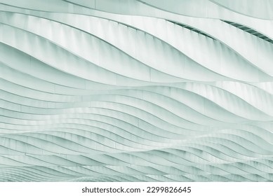 Interior view of wave-shaped pattern in modern architecture