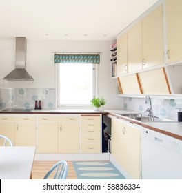 Interior Of A Vintage Kitchen In 50s Style