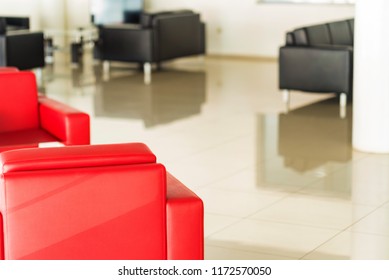 Interior Of Waiting Area In Car Dealership