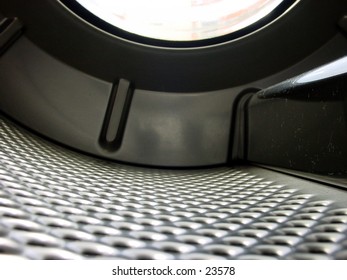 The interior of a washing machine