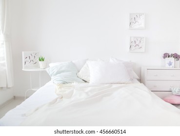 Interior white bedroom