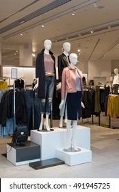 Interior Of The Womens Clothing Store With A Mannequins