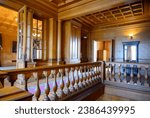 Interior in wood of the 30s of the 20th century in the museum of Stalin