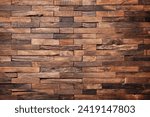 interior wooden wall background, wood texture mosaic boards