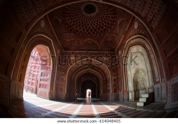 Interiors Taj Mahal Mosque Agra India Stockfoto Jetzt