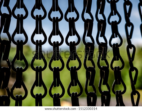 Interlocked Black Chains Door Curtain Stock Photo Edit Now