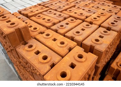 Interlocking Blocks Are Load Bearing Building Materials That Have Been Developed To Form Holes. And Spurs On The Block To Facilitate Construction. Solder Block Bricks.