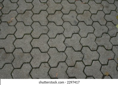 Interlocking Three Pronged Blocks Sidewalk Background Stock Photo ...