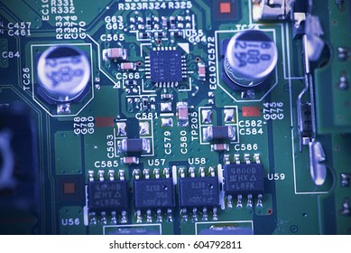 Internal circuit of a laptop. Technology. - Shutterstock ID 604792811