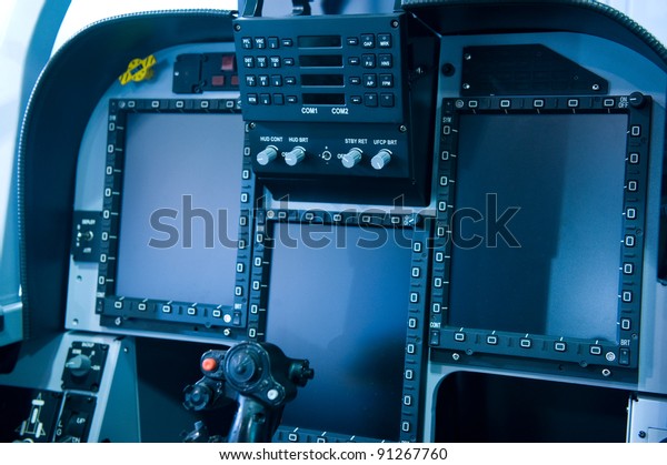 Internal Cockpit Aircraft Registration Visible Logo Stock Photo ...