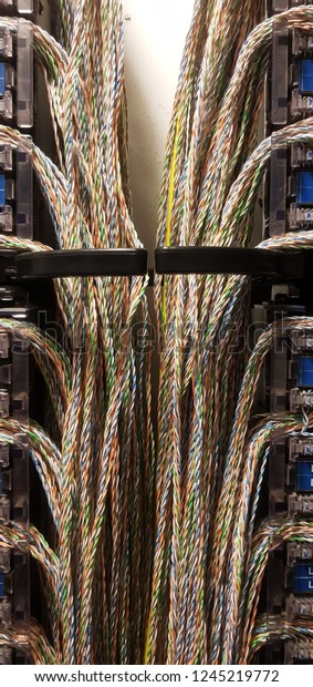 Internal Communication Cabling On Rack Stock Photo 1245219772 ...