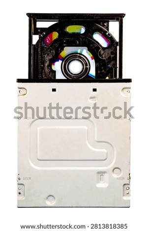 Internal Components of Optical Disc Drive Collection Isolated on White Background  CD and DVD Drive Mechanism