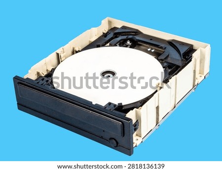 Internal Components of Optical Disc Drive Collection Isolated on White Background CD and DVD Drive Mechanism