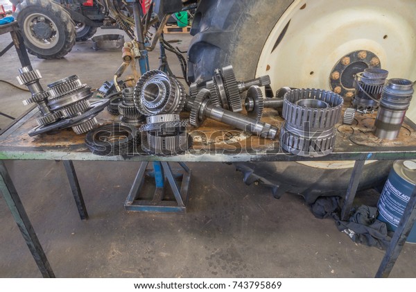 Internal Gears Tractor Gearbox On Bench Stock Photo (Edit Now) 743795869