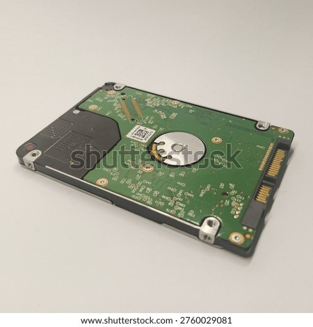 Internal Hard Disk Drive HDD Circuit Board Close Up Isolated on White