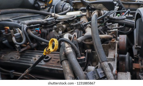 Internal Part Of A Old Beater Car.