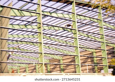 internal structure of a steel-frame mega structure under construction