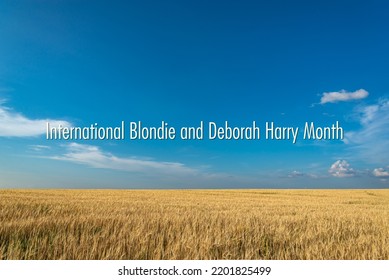 International Blondie And Deborah Harry Month - Text, World Holiday And International (copy Space).