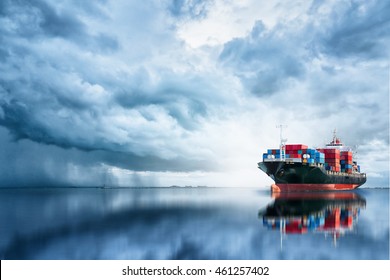 International Container Cargo ship in the ocean, Freight Transportation, Shipping, Nautical Vessel - Shutterstock ID 461257402