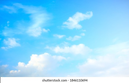 International Day Of Clean Air For Blue Skies Concept: Abstract White Cloud And Blue Sky In Sunny Day Texture Background