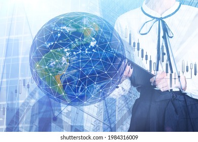 International Expansion Business And Financial Global Technology Concept,connecting World Networks In Trade And Finance,Elements Of This Image Furnished By NASA