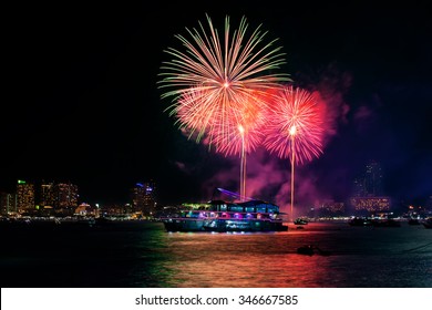International Fireworks Festival in Pattaya City, Chonburi, Thailand.