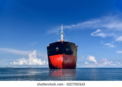 International Freight Ship At Sea, Cargo Ship, Sailing, Ocean Liner.